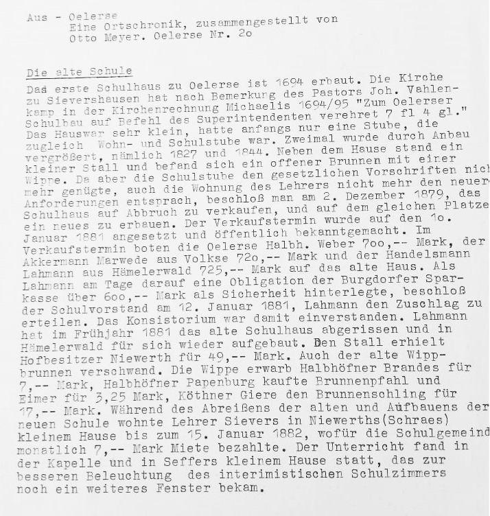 © Otto Meyer - Aus Ortschronik Oelerse